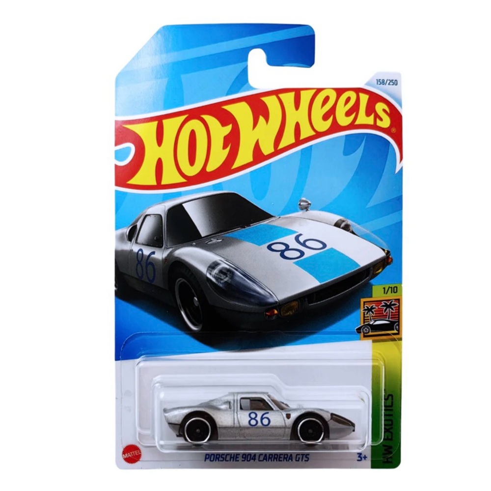 Hot Wheels Porsche 904 Carrera GTS, Silver, 158/250 HW Exotics 1/10, NIB